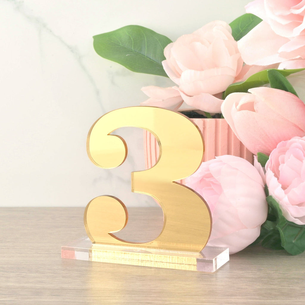 Gold Wedding Table Numbers in Classic Clarendon Font for Wedding Reception Decor and Events