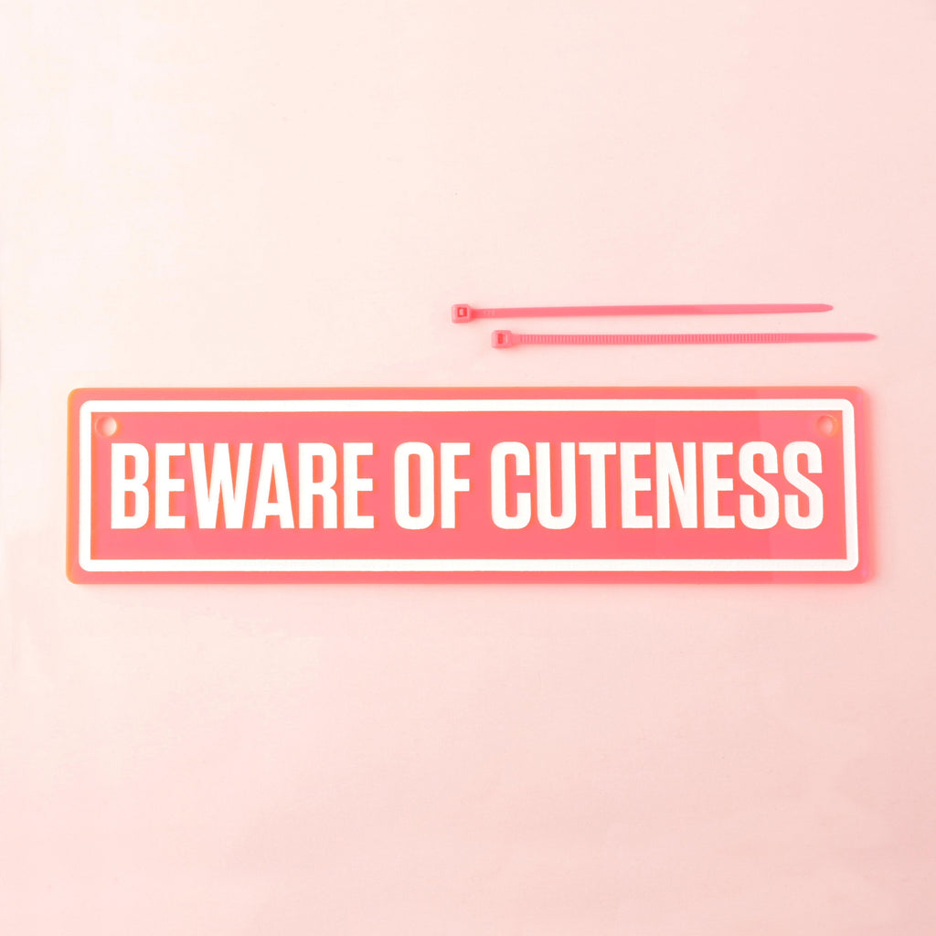 Beware of Cuteness Pet Crate Signs, New puppy gift, Colorful Engraved Pet Kennel Décor, For wire kennels and more