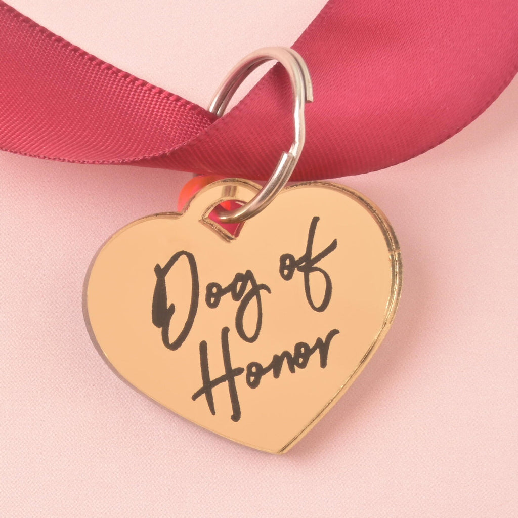 Wedding Day Dog Tag - Gold or Silver Pet Tag for Dog of Honor, Best Dog, or Pup of Honor