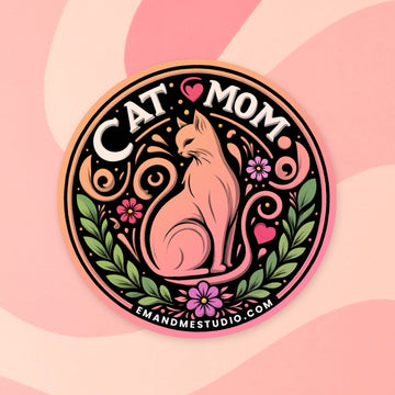 Cat Mom Sticker, Matte Vinyl Sticker, Pet Swag, Mother's Day Gift