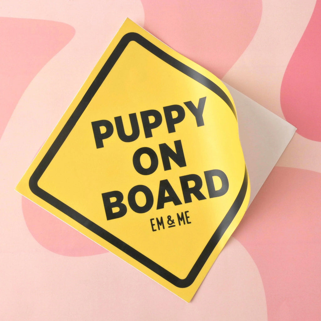 Puppy on Board, Matte Vinyl Sticker, Pet Swag, New dog gift, dog bumper sticker