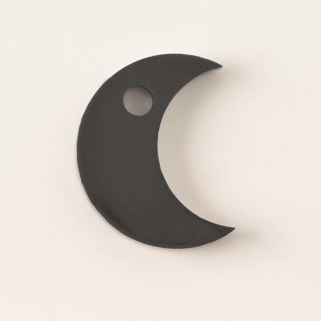 opaque black moon mini charm pet tag add on