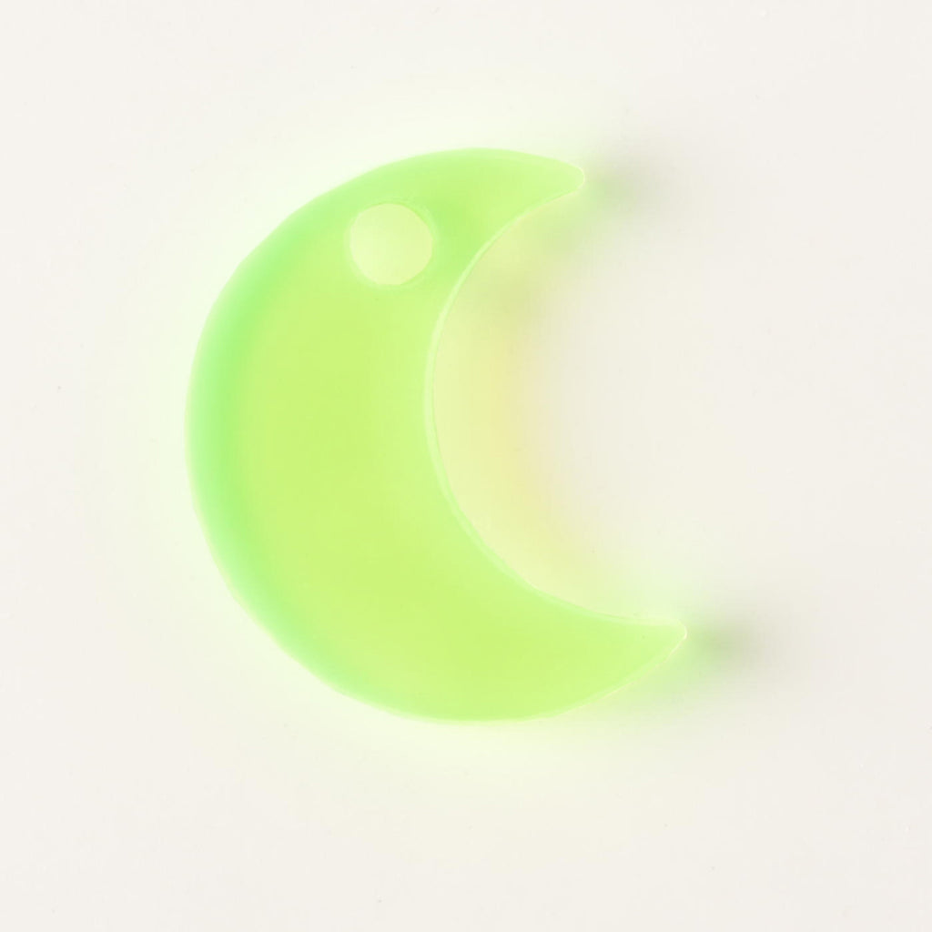 Fluorescent green moon mini charm pet tag add on