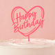 Happy Birthday Heart Cake Topper