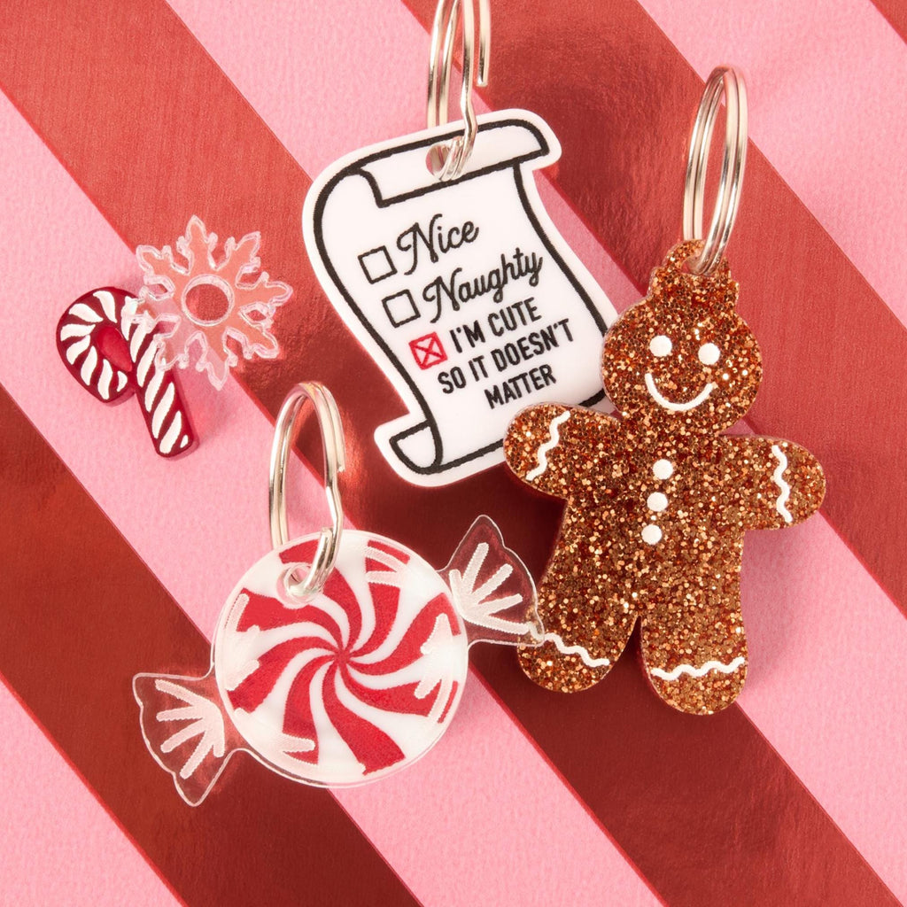 Peppermint Candy Personalized Pet Tag, Peppermint Candy Pet Tag, Custom Holiday Dog Tag, Christmas Cat Tag, Cute Red & White ID Tag Gift