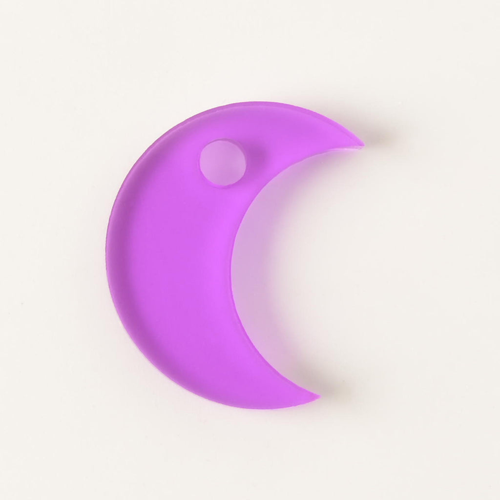 Transparent purple moon mini charm pet tag add on
