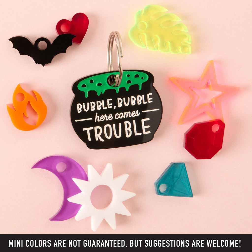 Bubble Bubble Here Comes Trouble, surrounded by seasonal mini offerings