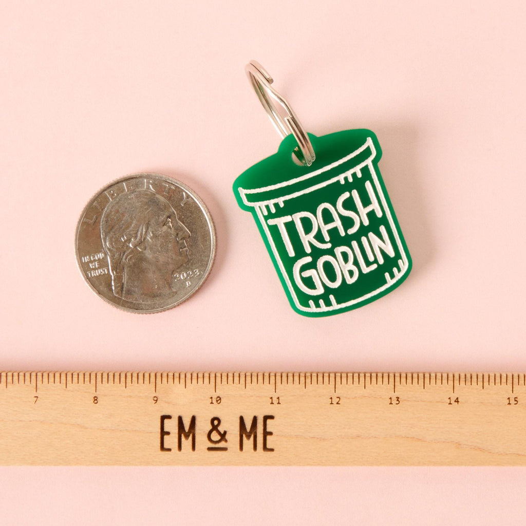 Durable garbage can pet tag personalized for dogs or cats