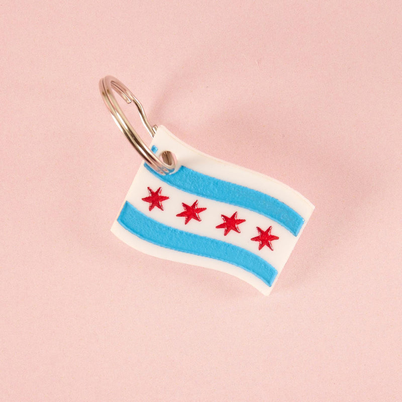 Chicago Flag Personalized Pet Tag