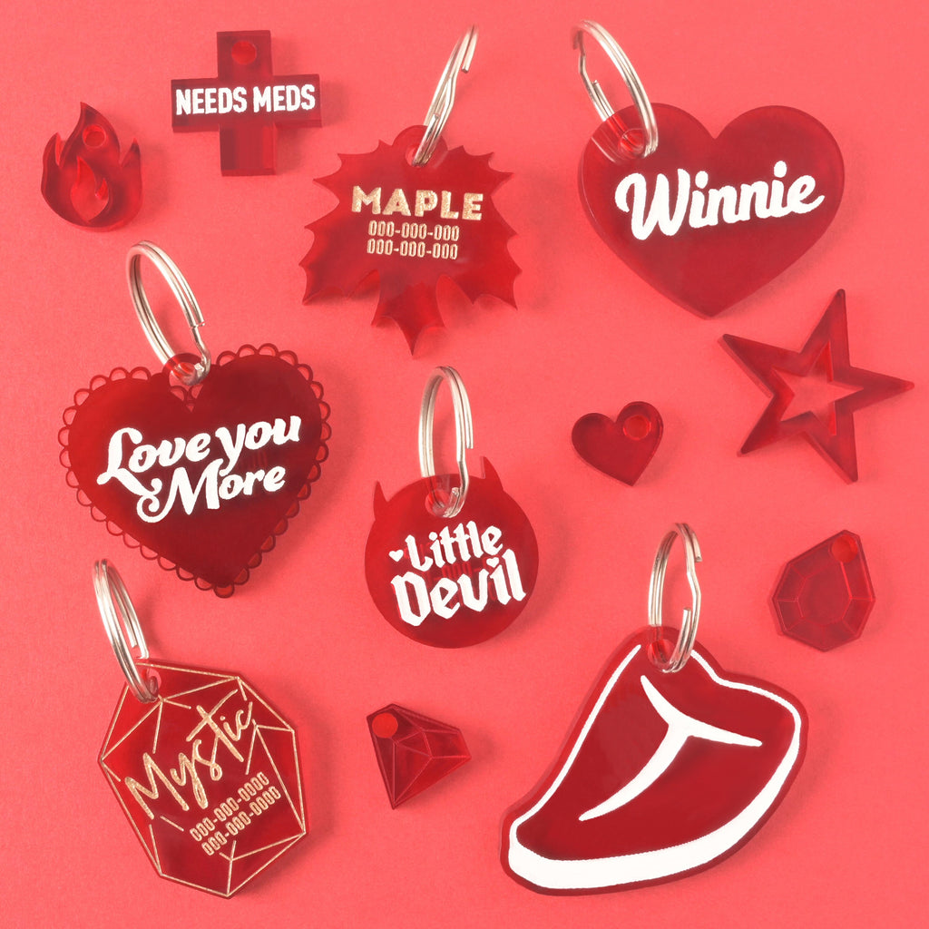 Little Devil Red Pet Tag for Dogs and Cats, personalized ID Tag for Pets – Cute and Unique Pet Accessories, Durable Acrylic Tag, Halloween