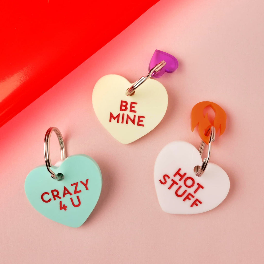 Conversation Hearts, Valentines Heart Dog tag, Customize front and back, ID tag for cats and dogs, Personalized Pet Tag