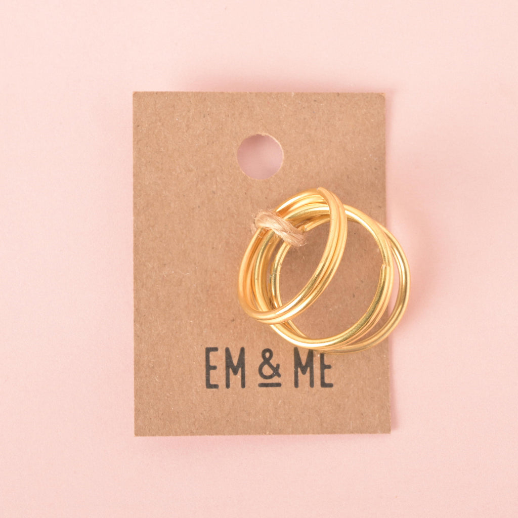 Extra Split Rings, Set of 3, available in silver or gold, Round Split Key Ring Connectors