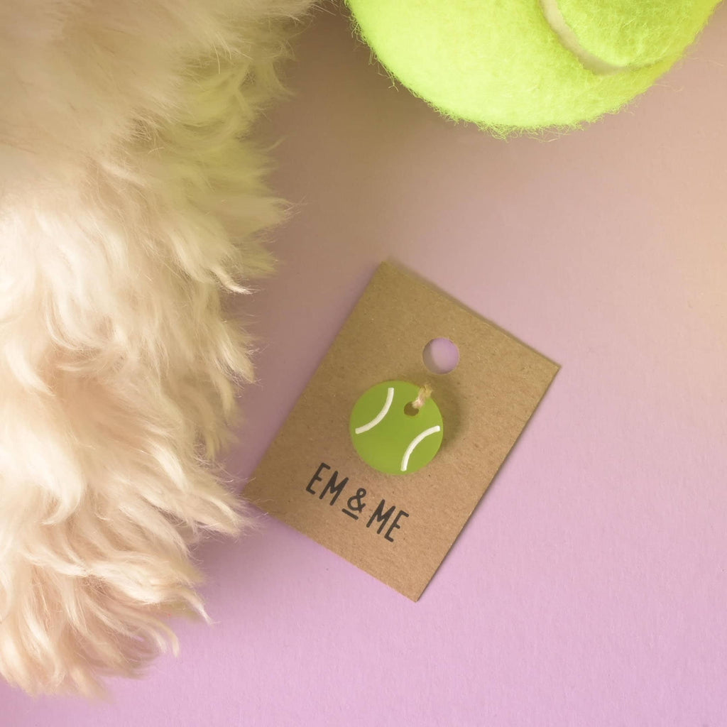 Tennis Ball, Seasonal Mini, Tiny Accessory for Pet ID Tag, Cats and Dogs Add-on Charm