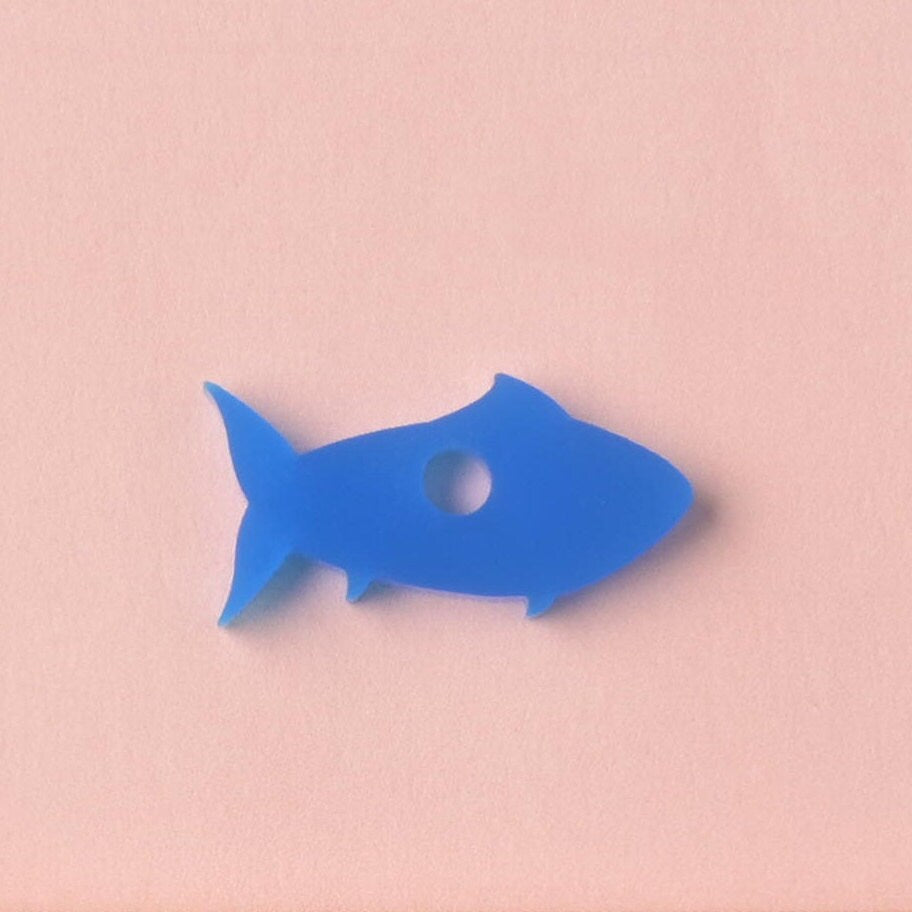 Blue Fish, Seasonal Mini, Tiny Accessory for Pet ID Tag, Cats and Dogs Add-on Charm