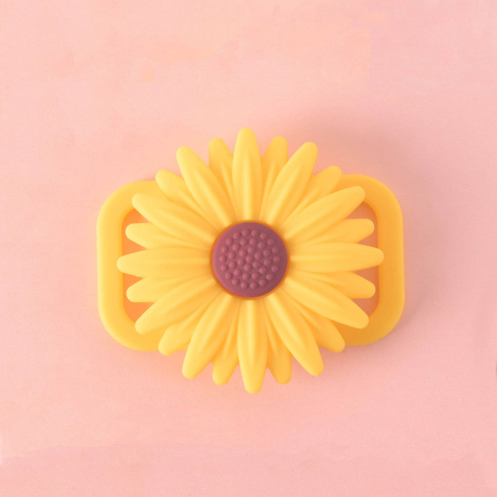Flower Slide-on GPS Pet Tag Holder, Silicone AirTag Case for Dogs and Cat Collar
