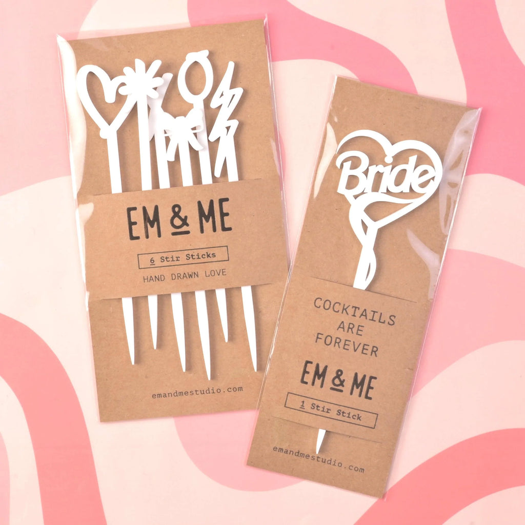 Bride, Cocktails are Forever Stir Stick - emandmestudio