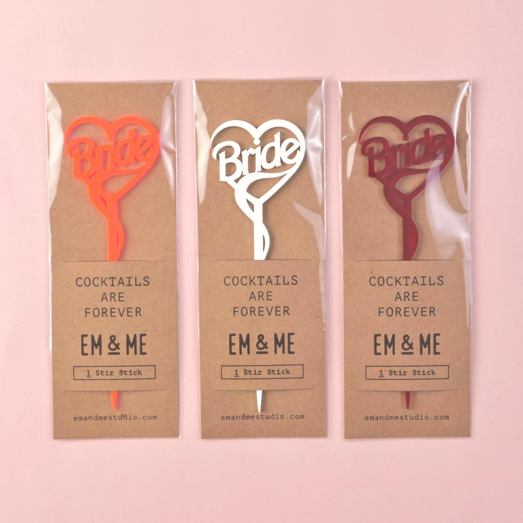 Bride, Cocktails are Forever Stir Stick - emandmestudio