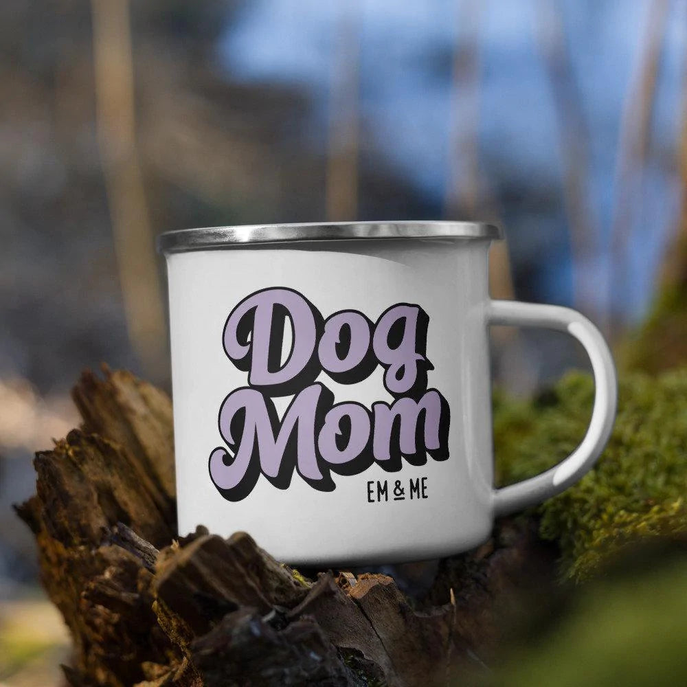 Dog Mom Enamel Mug - emandmestudio