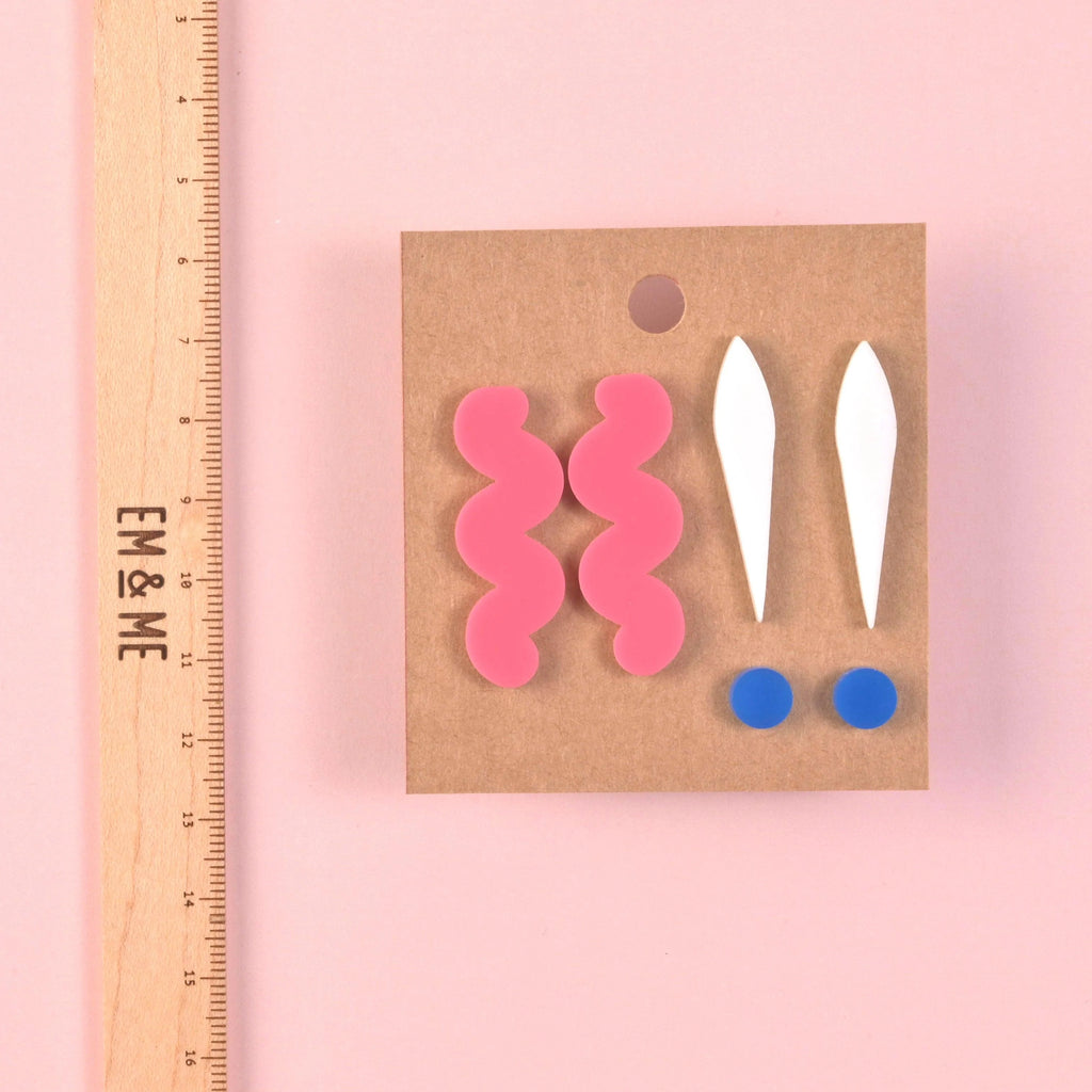 Eclectic Earrings, Set of 3 - emandmestudio