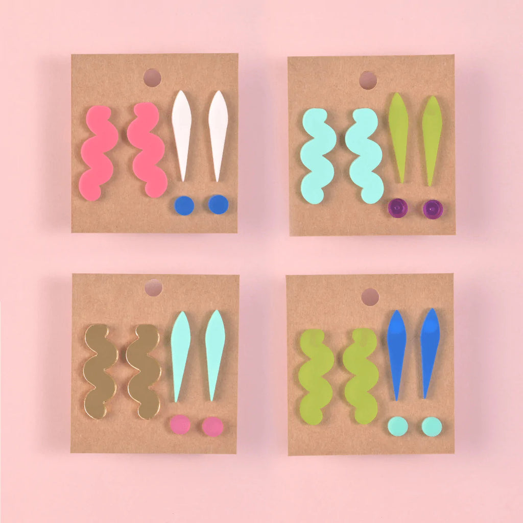 Eclectic Earrings, Set of 3 - emandmestudio