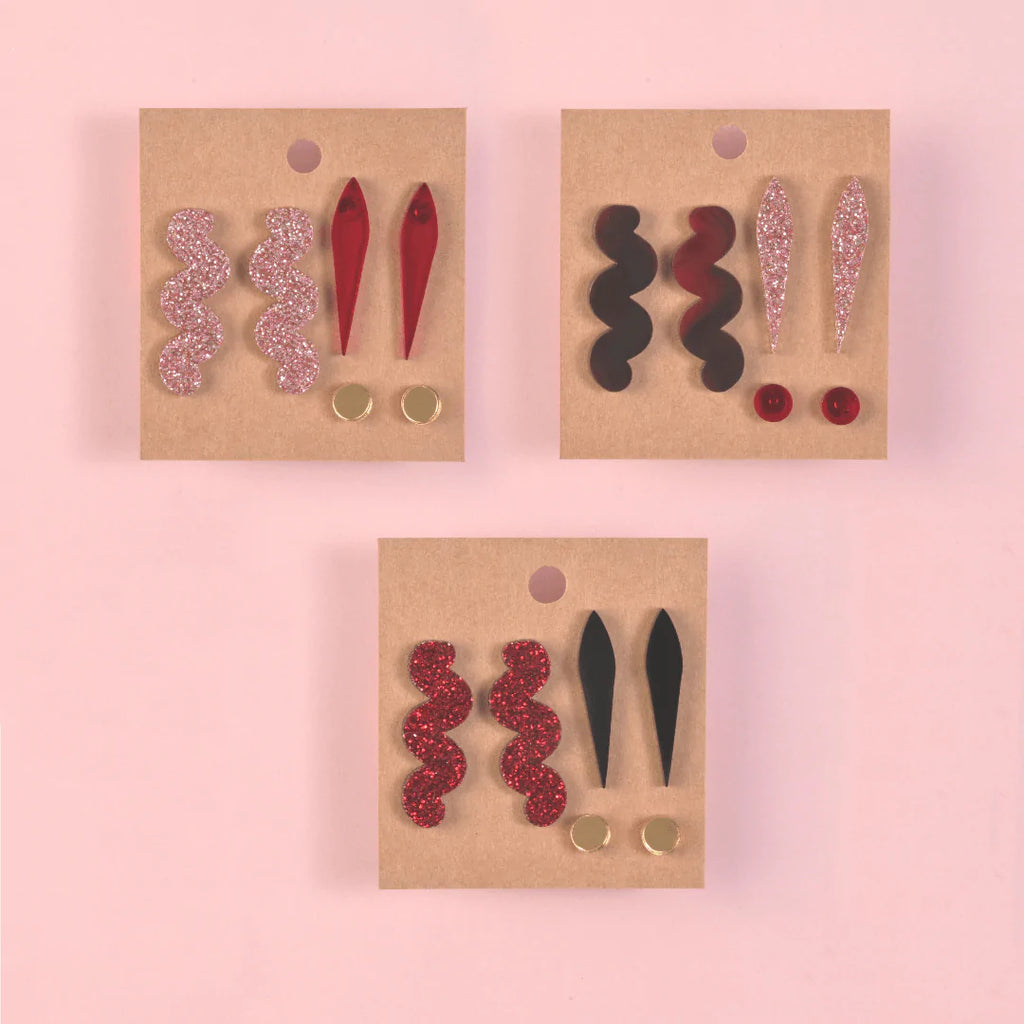 Eclectic Earrings, Set of 3 - emandmestudio