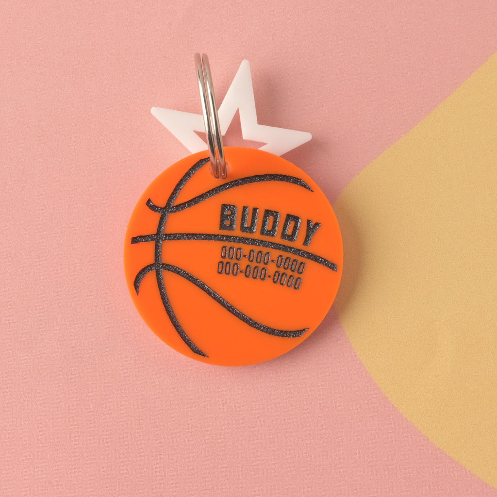 Basketball, March Madness, Air Bud Personalized Pet tag, Cat or Dog ID Tag