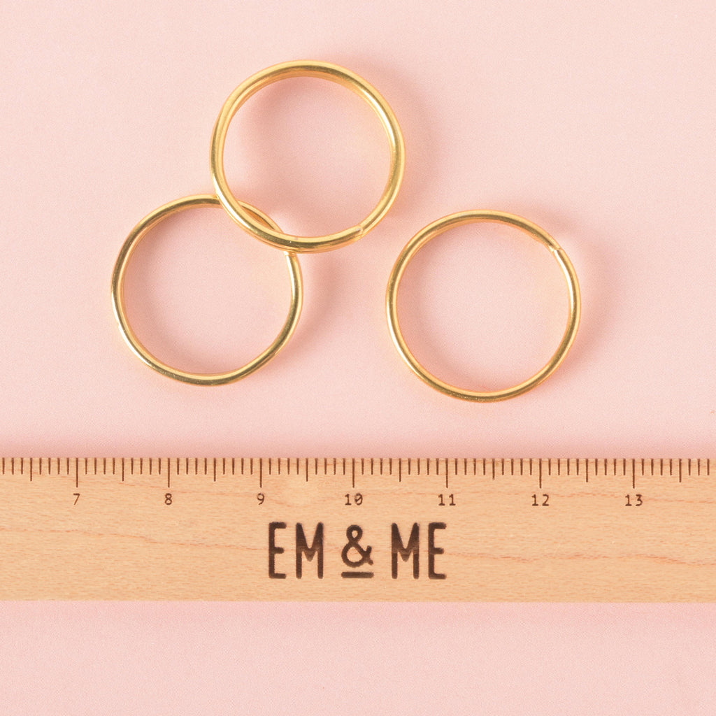 Extra Split Rings, Set of 3, available in silver or gold, Round Split Key Ring Connectors