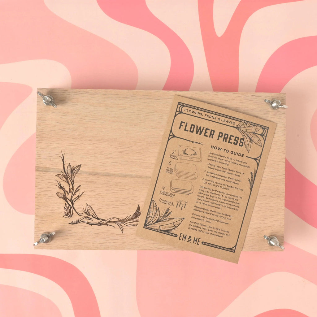 Large Flower Press Kit, Oak - emandmestudio