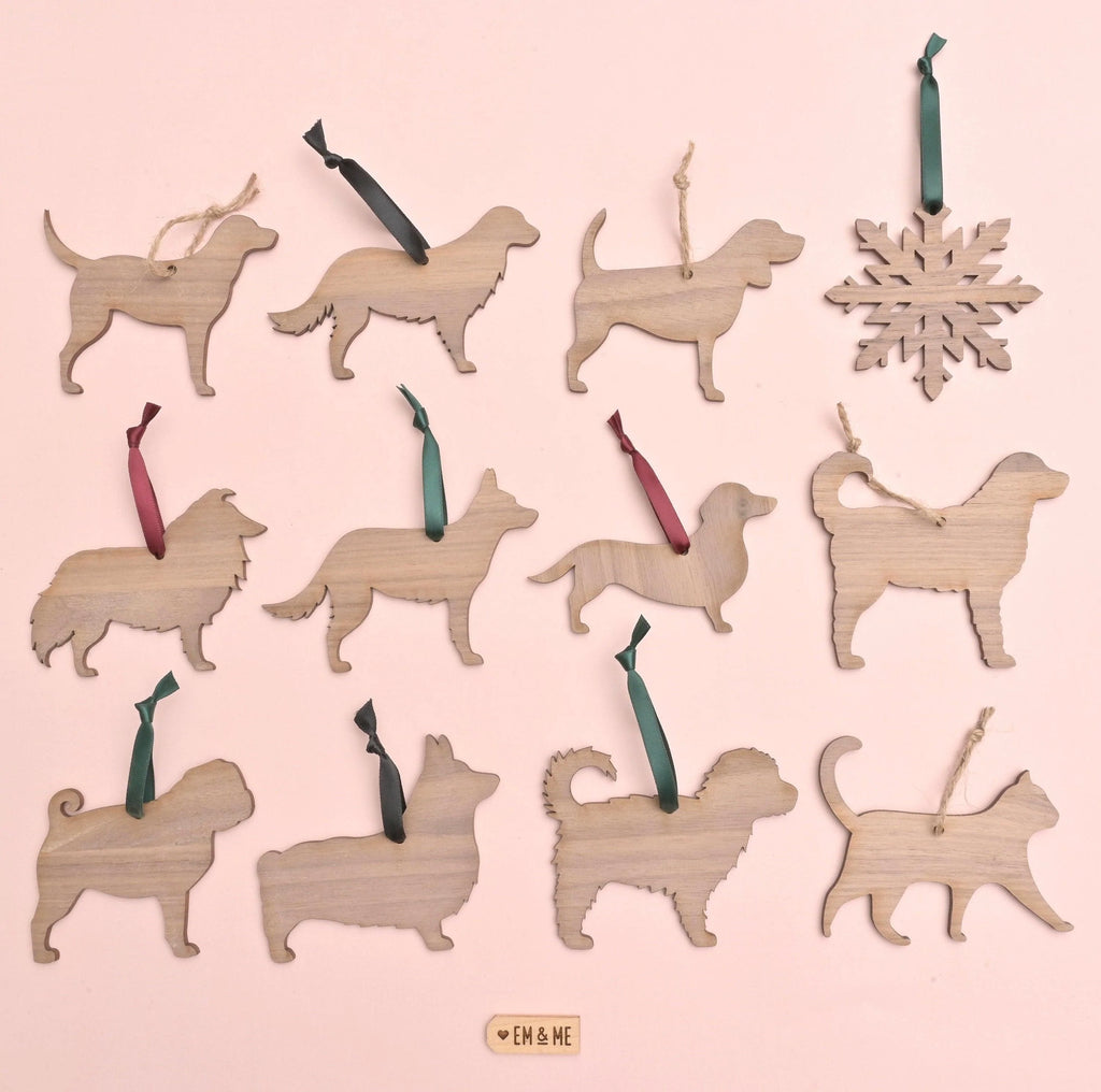 Personalized Pet Silhouette Ornament - emandmestudio