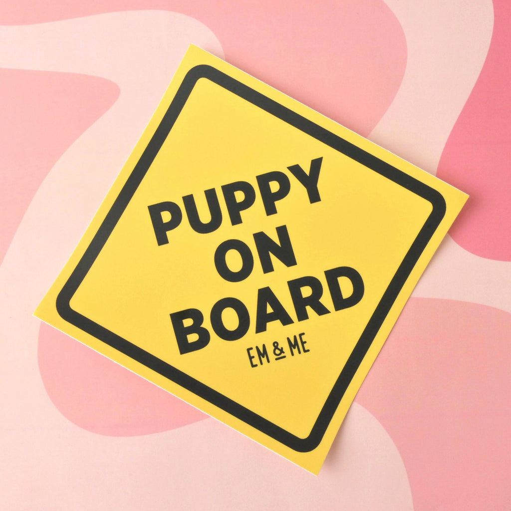 Puppy on Board, Matte Vinyl Sticker, Pet Swag, New dog gift, dog bumper sticker