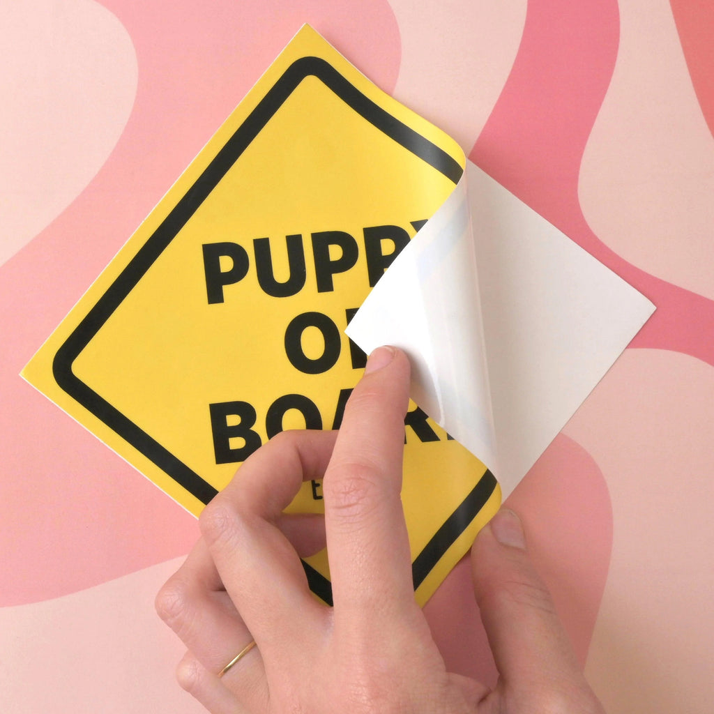 Puppy on Board, Matte Vinyl Sticker, Pet Swag, New dog gift, dog bumper sticker