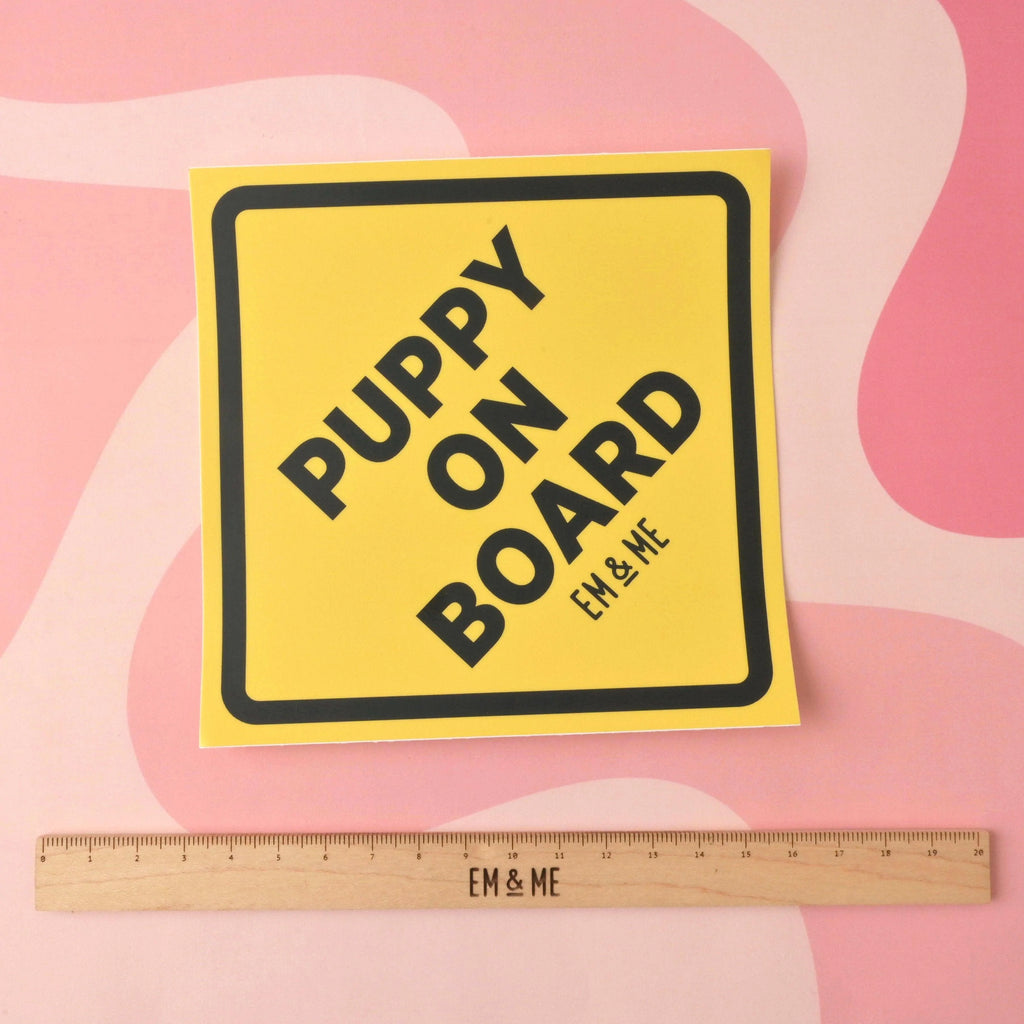 Puppy on Board, Matte Vinyl Sticker, Pet Swag, New dog gift, dog bumper sticker
