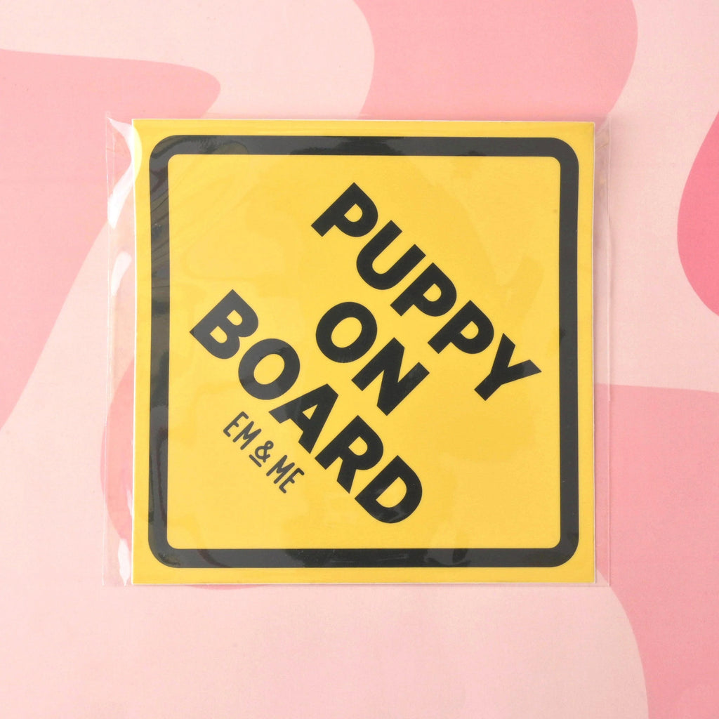 Puppy on Board, Matte Vinyl Sticker, Pet Swag, New dog gift, dog bumper sticker
