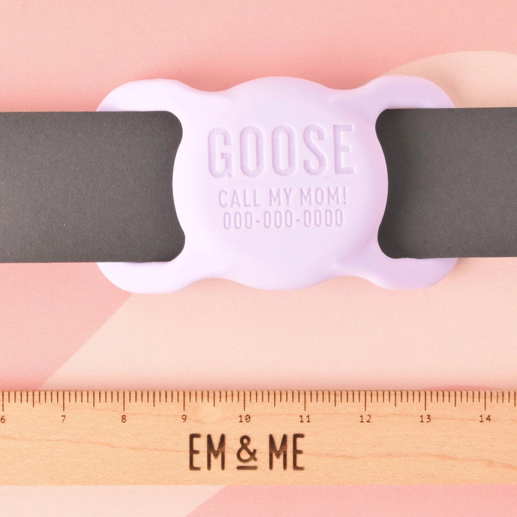 Personalized Slide-on GPS Pet Tag, Silicone AirTag Case for Dogs and Cat Collar, custom ID Tag Collar, dangle free pet ID