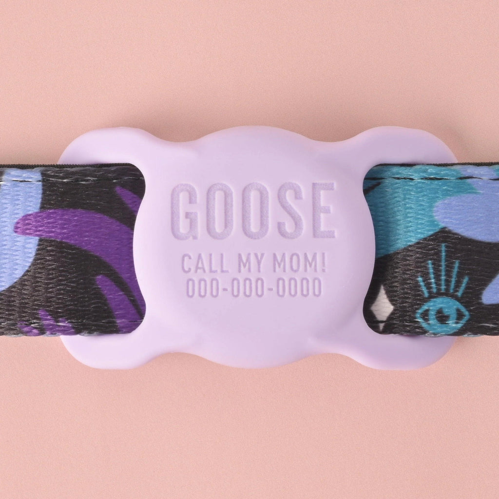 Personalized Slide-on GPS Pet Tag, Silicone AirTag Case for Dogs and Cat Collar, custom ID Tag Collar, dangle free pet ID