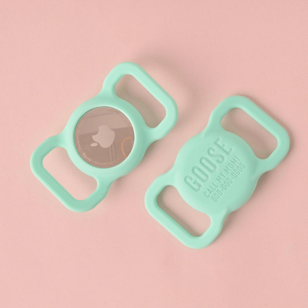 Personalized Slide-on GPS Pet Tag, Silicone AirTag Case for Dogs and Cat Collar, custom ID Tag Collar, dangle free pet ID