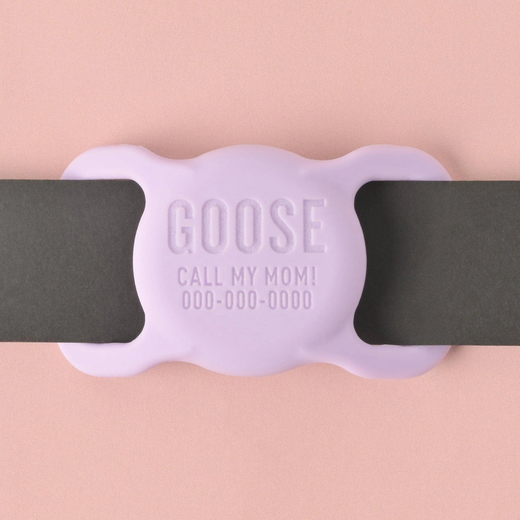 Personalized Slide-on GPS Pet Tag, Silicone AirTag Case for Dogs and Cat Collar, custom ID Tag Collar, dangle free pet ID
