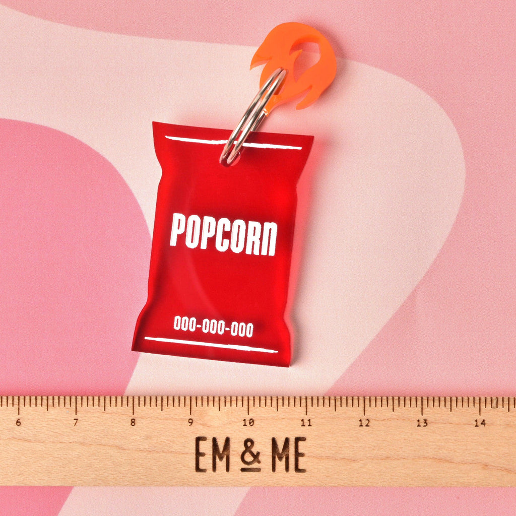 Snack Bag Life, Personalized Pet Tag, Red and Blue Cat and Dog ID Tag, Chip bag