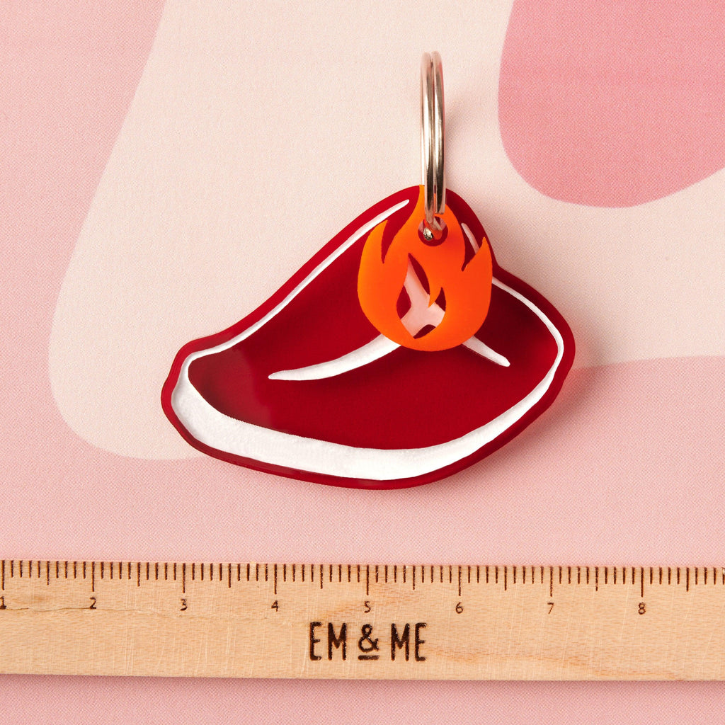 T-Bone Steak Personalized Pet Tag - emandmestudio