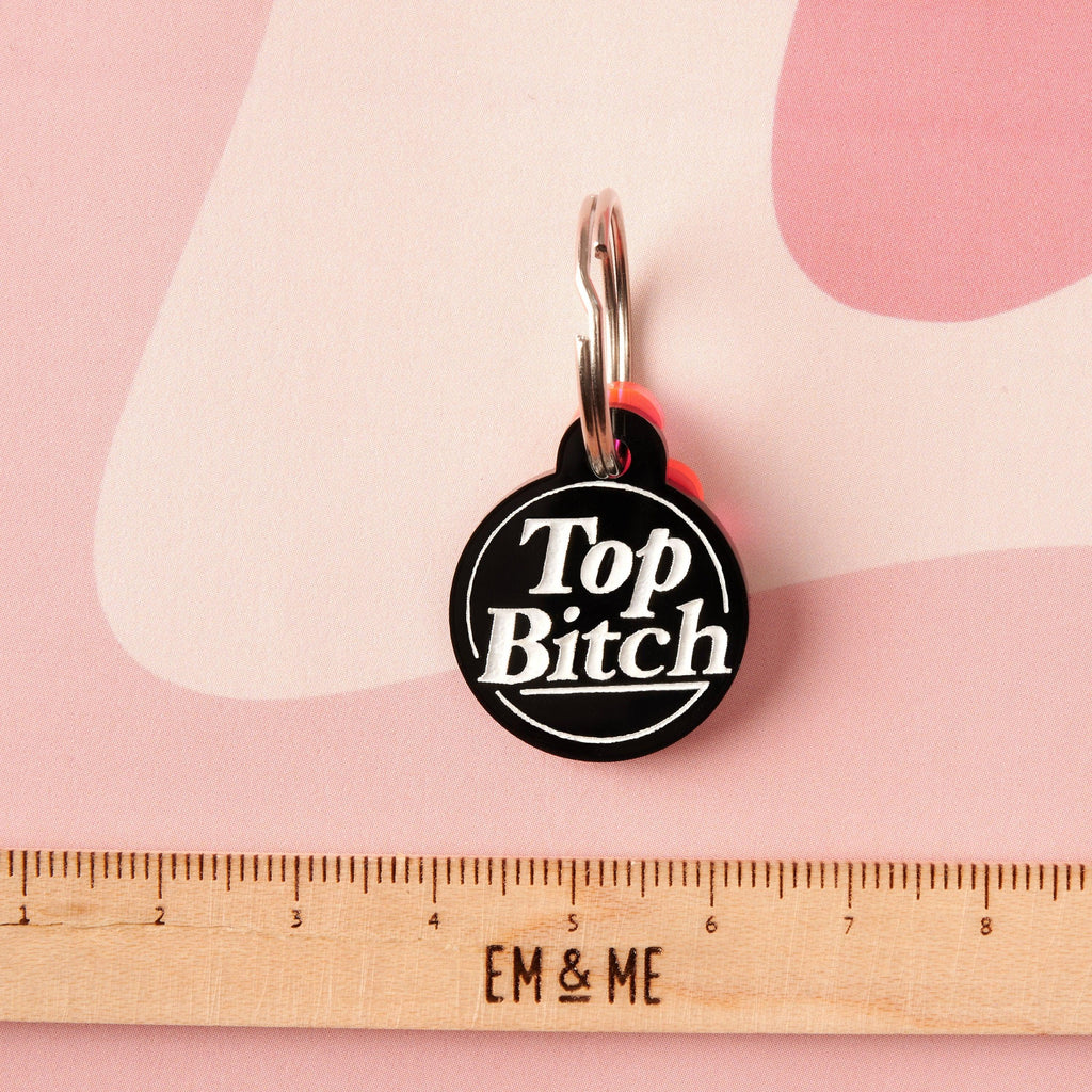 Top bitch Pet ID tag, Cat and Dog Tag, personalized pet tag - emandmestudio